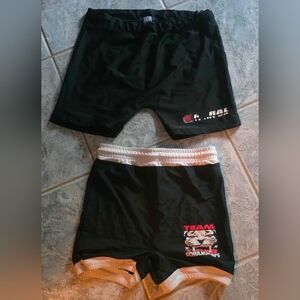 2 Pairs Black Vale Tudo Shorts Jiu Jitsu BJJ